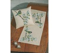 Permin Kit de broderie au point de croix Motif mésange charbonnière