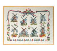 Permin Kit de broderie au point de croix Motif moulins à vent hollandais
