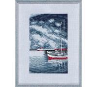 Permin Kit de broderie au point de croix Motif taupe et bateaux