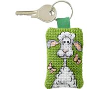 Permin Kit de broderie au point de croix Porte-clés "Mouton blanc", motif à compter, 7x5cm