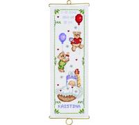 Permin Kit de broderie au point de croix pour baptême fille Multicolore