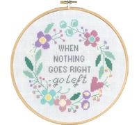 Permin Kit de point de croix avec cadre "Quand rien ne va plus", motif à compter, 19x20cm, 92-2125
