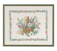 Permin Kit de point de croix "Corbeille de fleurs", modèle à compter, 49x40cm, 9