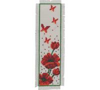Permin Kit de point de croix "Marque-page coquelicots", modèle à compter, 7x22cm, 05-3191