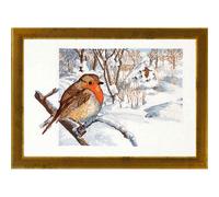 Permin Kit de point de croix "rouge-gorge", motif à compter, 47x34cm, 70-4128