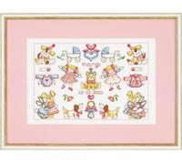 Permin Kit de point de croix "Sampler Margo", modèle à compter, 38x28cm, 39-3137