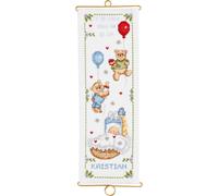 Permin Point de Croix Set "Baptême Garçon", modèle à compter, 14x40cm, 36-2346