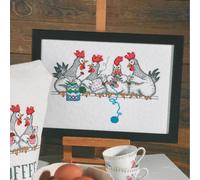 Permin Point de croix set "Conversation de poules", modèle à compter, 29x20cm, 92-0436