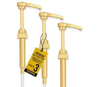 PERMINKS Lot de 3 pompes à sirop de qualité supérieure compatibles avec les bouteilles Torani de 750 ml, sirops Davinci - Distributeur de sirop sans déversement, sans obstruction pour vanille, cône de