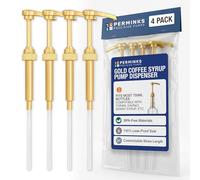 PERMINKS Lot de 4 pompes à sirop de qualité supérieure compatibles avec les bouteilles Torani de 750 ml, sirops Davinci - Distributeur de sirop sans déversement, sans obstruction pour vanille, cône de