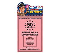 Permis conduire humoristique de la 50 aine anniversaire