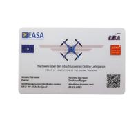 Permis de conduire de drone MJ - Avec code QR et adresse à l'arrière, preuve de compétence pour licence A1-A3, A2 ou STS de la taille d'une carte de crédit, carte en plastique de qualité supérieure