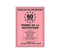 Permis de Conduire Humoristique : Anniversaire - 60 Ans