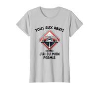 Permis De Conduire Idée Cadeau Humour Auto-École T-Shirt, Femme, Argent, XL
