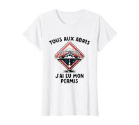 Permis De Conduire Idée Cadeau Humour Auto-École T-Shirt, Femme, Blanc, XS