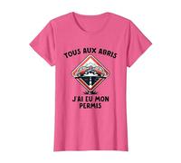 Permis De Conduire Idée Cadeau Humour Auto-École T-Shirt, Femme, Rose Chiné, XL