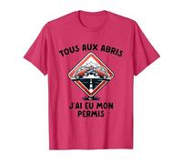 Permis De Conduire Idée Cadeau Humour Auto-École T-Shirt, Homme, Rouge Chiné, XL