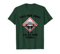 Permis De Conduire Idée Cadeau Humour Auto-École T-Shirt, Homme, Vert Forêt, XL