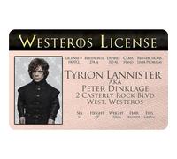 Permis de conduire parodique Signs 4 Fun | GOT - Tyrion ID | Fausse carte d'identit | Permis de conduire collectionner | Cadeau fantaisie pour