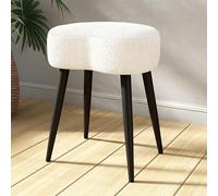 Permory Tabouret ottoman moderne en forme de pomme avec pieds antidérapants en métal pour salon (40 x 30 x 50 cm, blanc)