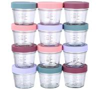 PERMUST 12 Pack Pot en Verre Bebe 60 ml Pot de Conservation Bebe avec Couvercle Hermétique Adapté au Lave-vaisselle,boîtes de conservation pour nourriture pour bébé