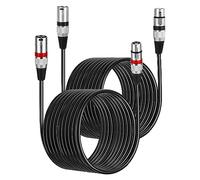 PERMUST 2 Pack Câble XLR 10M, Câble Microphone/Haut-Parleur Symétrique 3 Broches Mâle vers Femelle, Cordon Multicolore pour Micro, Table de Mixage, Podcast, DMX