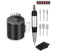 PERMUST Ponceuse Ongles Professionnelle 35000 RPM, Ponceuse à Ongles, Ponceuse Ongles Electrique, Lime Ongles Électrique Machine, Torne professionnel ongles Pédale et 6 Forets à Ongles Noir