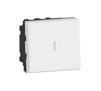 Legrand Permutateur Mosaic Easy-LED 077021L 45 mm, 2 modules, 10AX 250V, blanc