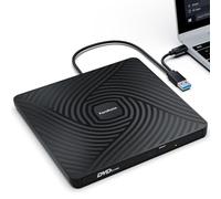 PeroBuno Lecteur CD DVD Externe pour PC, USB 3.0 et Type-C Graveur DVD Externe,Lecteur DVD ROM Externe Portable Ultra-Mince de 0,5 Pouce pour Laptop, Macbook PC Windows 11/10/8/7 Linux Mac OS