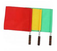 Perodlly 3PCS Drapeaux d'arbitre, Drapeaux de Juge de Ligne Football, Drapeau portatif Haute visibilité avec poignée antidérapante pour la compétition Sportive Volley-Ball, Basket-Ball et footb