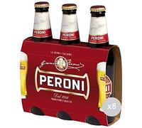 Peroni Lot de 8 bouteilles de bière en verre 33 x 3 cm - Multicolore