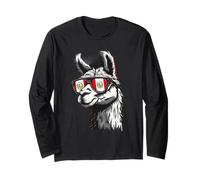 Pérou Alpaga Portrait Lunettes de Soleil Drapeau péruvien Fierté péruvienne Manche Longue