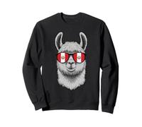 Pérou Alpaga Portrait Lunettes de Soleil Drapeau péruvien Fierté péruvienne Sweatshirt