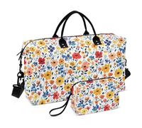 Pérou Cantuta Beauté Fleurs d'été Colorées Décoratif Weekender Sac de Nuit Sport Sac de Formation avec Sangle Réglable pour Trekking Multifonctionnel Bulto Para Viajar