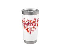 Pérou Cœur Culture Tradition Patrimoine Péruvien Pride Lama Gobelet isotherme en acier inoxydable double paroi