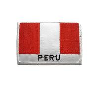 Pérou drapeau bannière - Ecusson thermocollant patches appliques, Taille: 4,9 x 7 cm