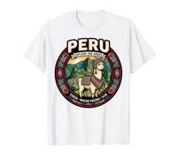 pérou Explore The Andes Travel Lama T-Shirt Graphique avec Valeur, Homme, Blanc, S