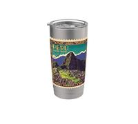 Pérou Machu Picchu 1940 Timbre postage Vintage Voyage Rétro Gobelet isotherme en acier inoxydable double paroi