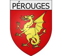 Pérouges 01 ville Stickers blason autocollant adhésif - Taille : 12 cm
