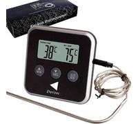 Perow Perow - Thermomètre et Réveil BBQ - Noir - Thermomètre à sucre - Thermomètre alimentaire