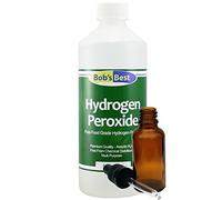 Peroxyde d'hydrogène 3% de qualité alimentaire, 500 ml, avec flacon compte-gouttes en verre ambré 30 ml inclus