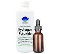 Peroxyde d'hydrogène de qualité alimentaire 11,99 % 500 ml avec compte-gouttes en verre ambré de 50 ml