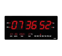 Perpetual Calendar Digital Clock, Red Number LED Electric Clock with Temp Display and Alarm Clock Function, 12/24H Real-Time Clock Display and High Accuracy, for Classroom Living Room Kitchen