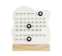 Perpetual Desk Calendar, Desktop Table Set, 5,91 x 1,57 po Réutilisable Date, Cute Month W locks, Aesthetic Stationery Decoration for Home, Classroom, or Hotel Use