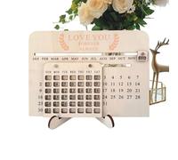 Perpetual Wooden Calendar - 20x18Cm Tabletop Sliding Date Display, 2026 Desktop Organizer Sign, Durable Wooden Centerpiece | Functional Decorative Calendar For Teachers Students Teens Women Home