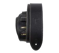 Perri’s Leathers Ltd. - Sangle de guitare - Cuir italien - Noir - Ajustable - Pour Guitares Acoustiques/Basses/Électriques - Fabriquée au Canada (BM2-6552)