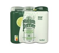PERRIER Canettes d'eau pétillante saveur citron vert - 6 x 33 cl