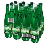 Perrier Eau minérale naturelle gazeuse - Les 12 bouteilles de 1L