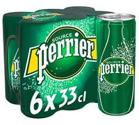 Perrier Minerale Naturelle gazeuse le Pack 6 Slim Can x 33Cl - Lot de 2