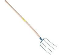 Fourche d'ecurie large 4 dents manche pomme